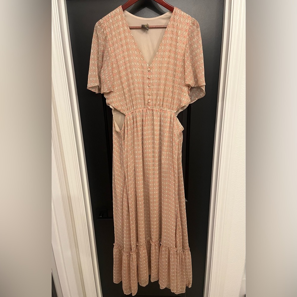 Taylor maxi dress with flutter sleeves